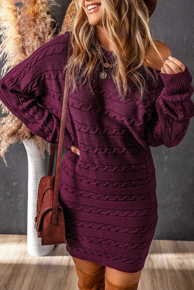 Willow Cable-Knit Boat Neck Sweater Dress