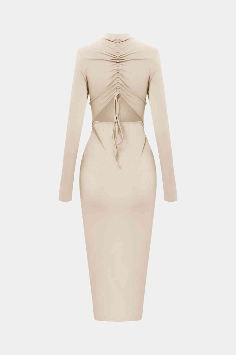 Treasure Zip Up Cutout Drawstring Detail Dress