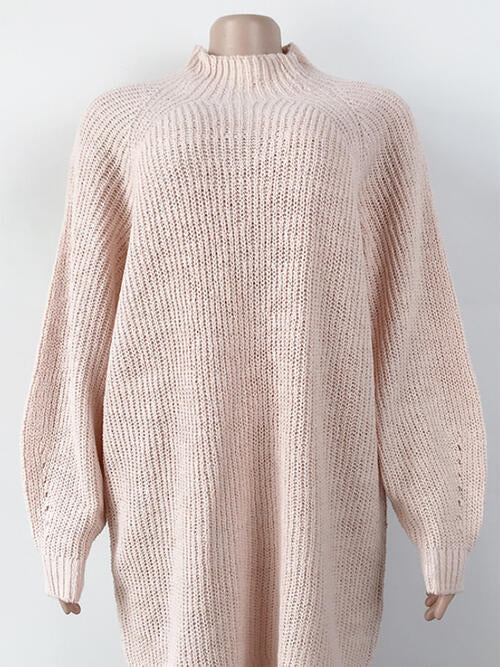 Lauren Mock Neck Dropped Shoulder Sweater Dress