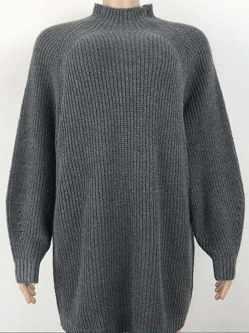 Lauren Mock Neck Dropped Shoulder Sweater Dress