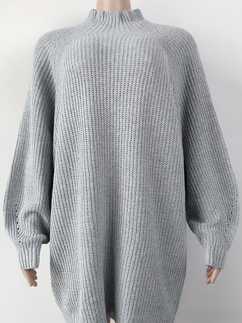 Lauren Mock Neck Dropped Shoulder Sweater Dress