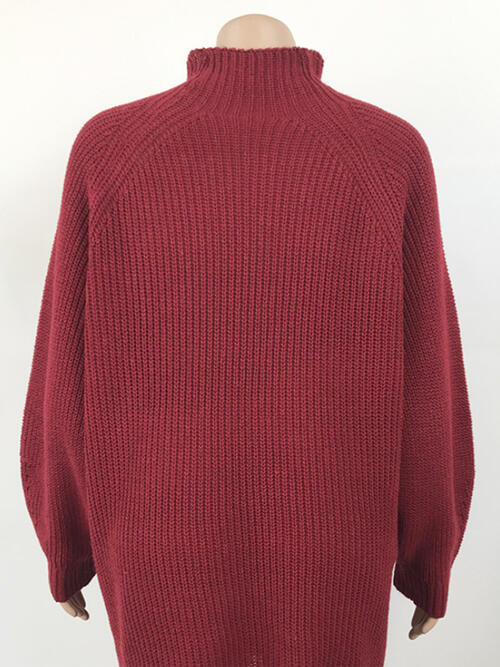 Lauren Mock Neck Dropped Shoulder Sweater Dress