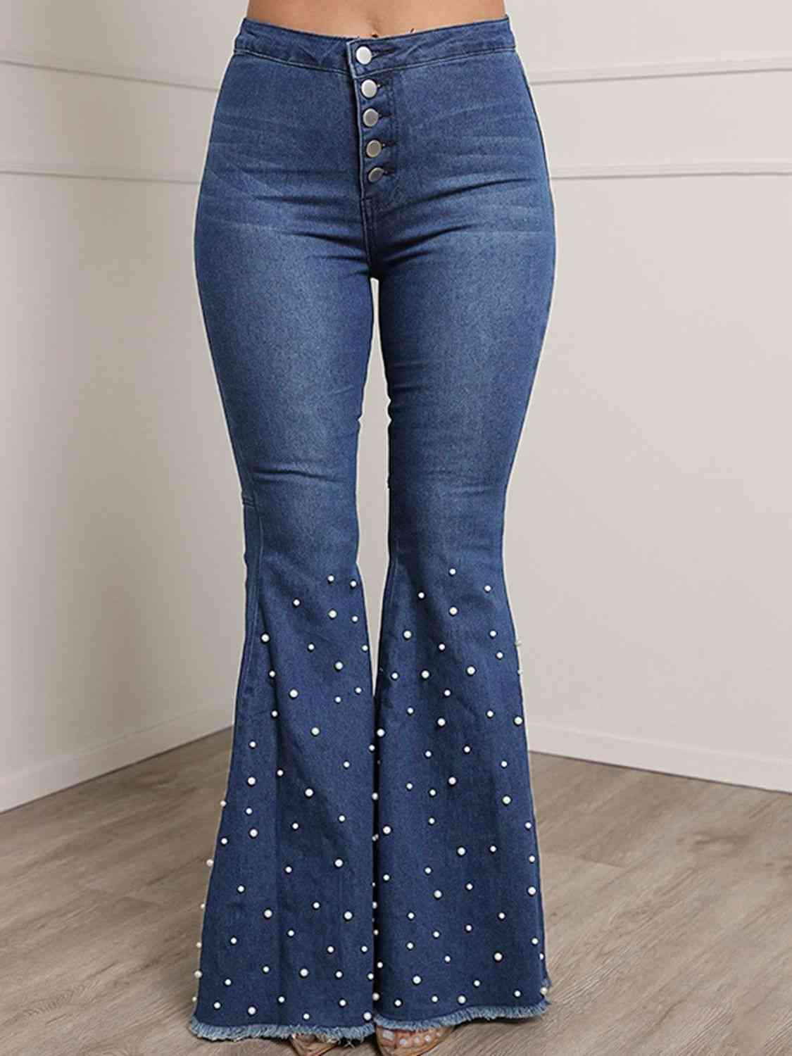 Tatiana Button Fly Flare Jeans