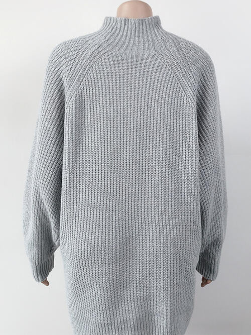 Lauren Mock Neck Dropped Shoulder Sweater Dress