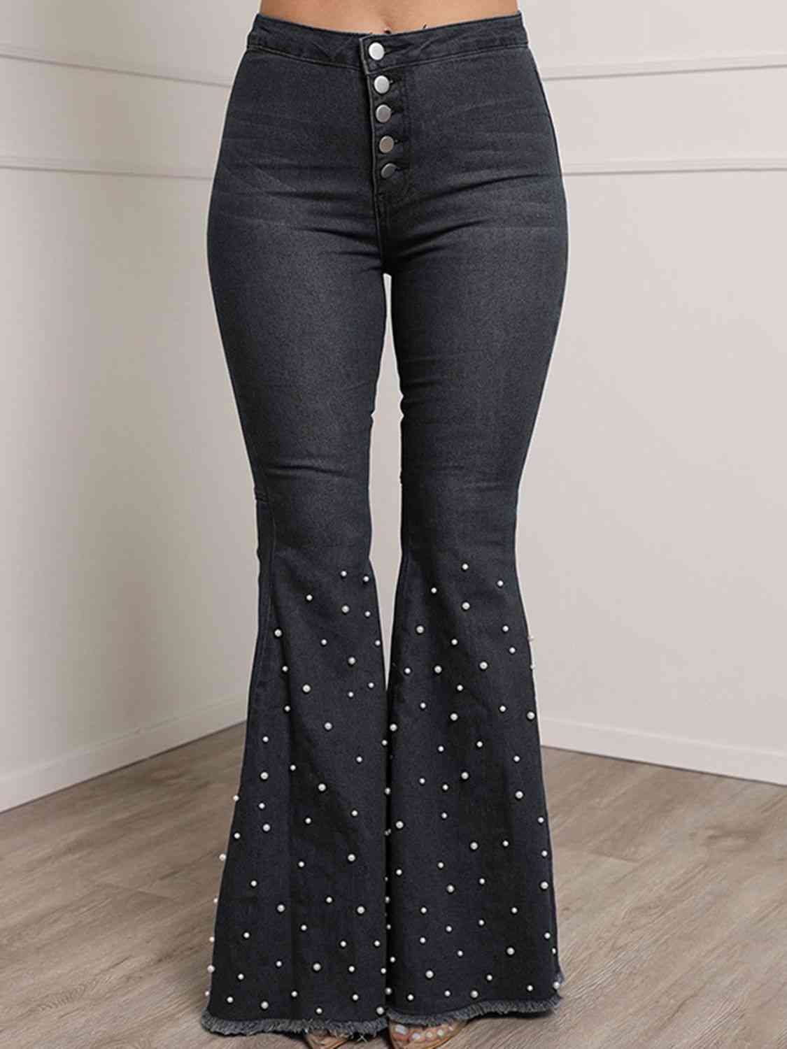Tatiana Button Fly Flare Jeans
