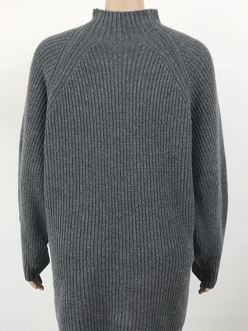 Lauren Mock Neck Dropped Shoulder Sweater Dress