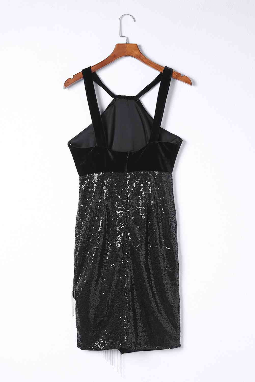 Leslie Sequin Fringe Detail Sleeveless Dress