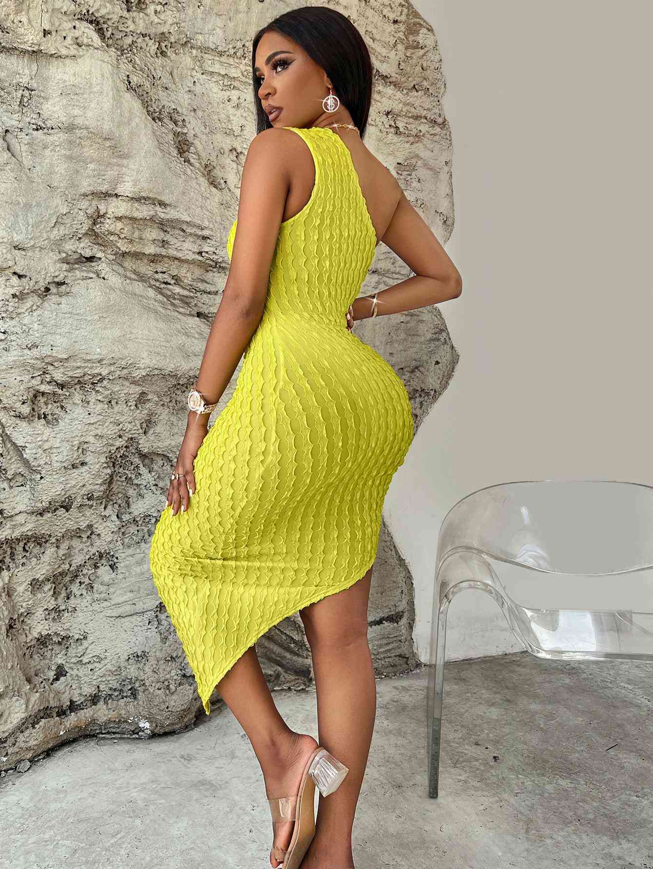 Dior Sleeveless Asymmetrical One Shoulder Dress