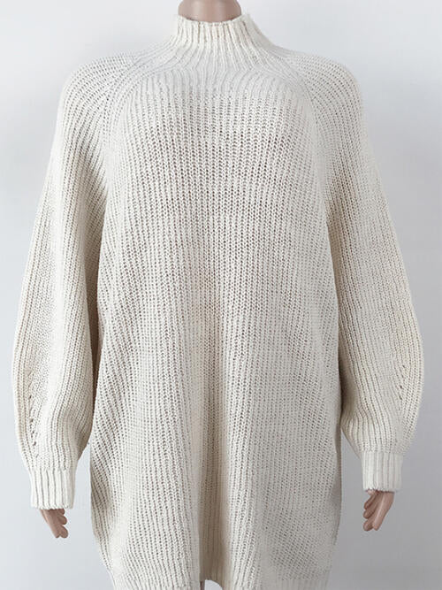 Lauren Mock Neck Dropped Shoulder Sweater Dress