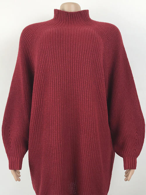 Lauren Mock Neck Dropped Shoulder Sweater Dress