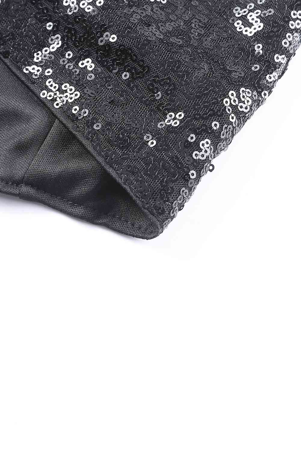 Leslie Sequin Fringe Detail Sleeveless Dress