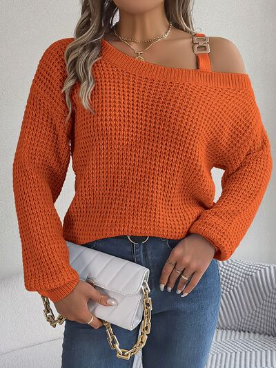 Joi Asymmetrical Neck Long Sleeve Sweater