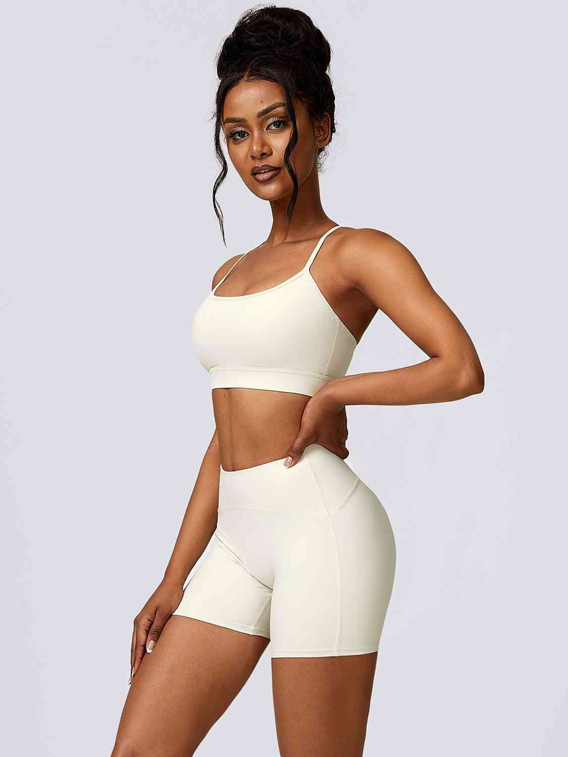 Sport Bra and Wide Waistband Shorts Set