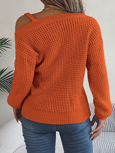 Joi Asymmetrical Neck Long Sleeve Sweater