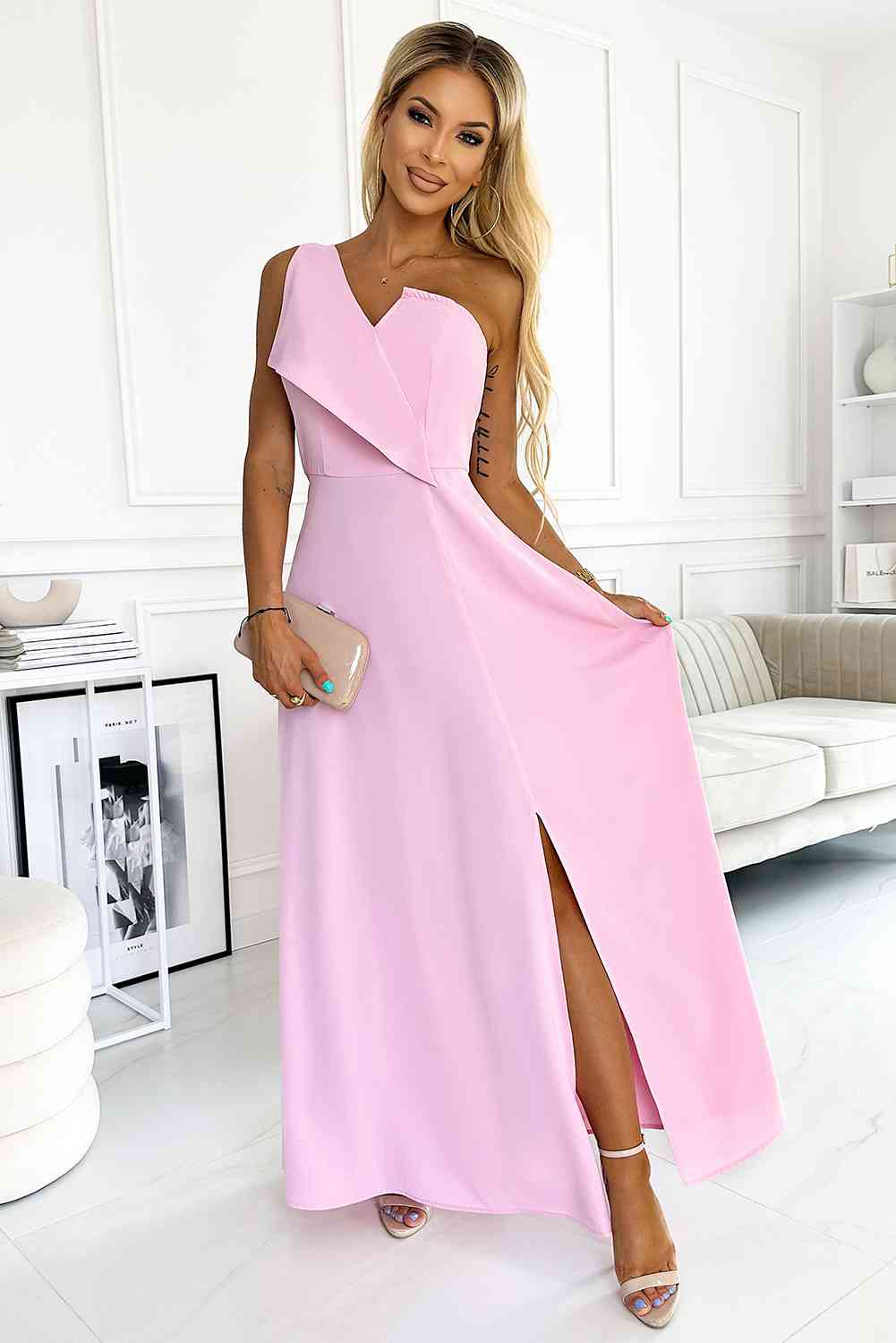 Serena One-Shoulder Sleeveless Maxi Dress