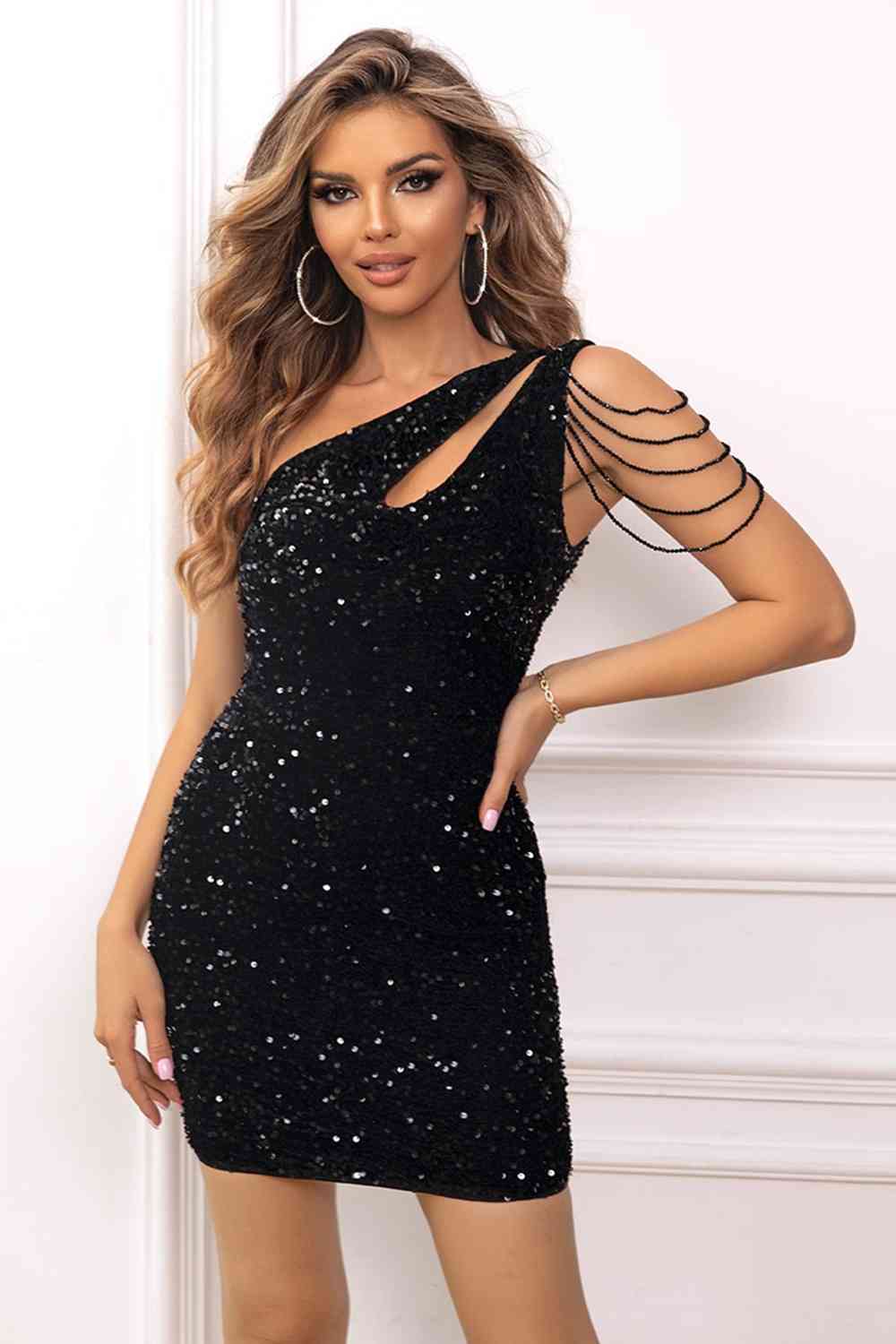 Riley Contrast Sequin Sleeveless Mini Dress