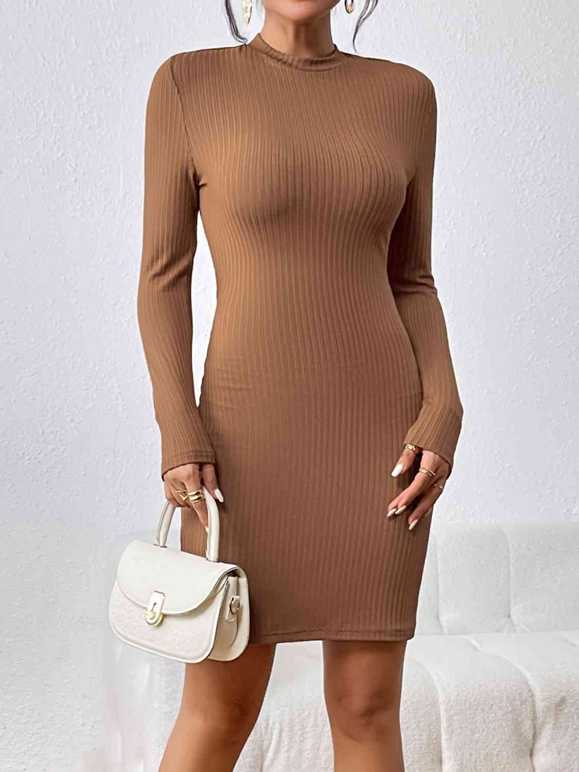 Journey Long Sleeve Ribbed Mini Dress