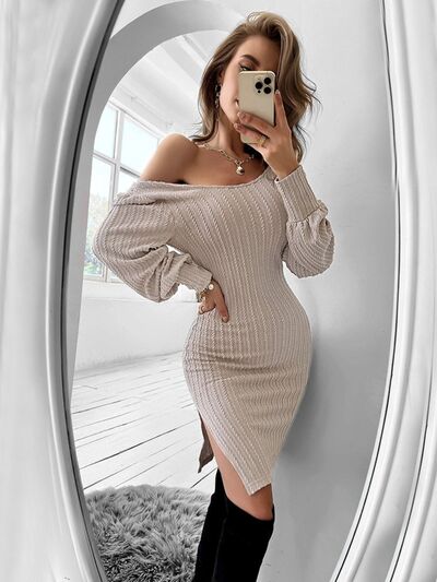 Erin Slit Balloon Sleeve Mini Dress