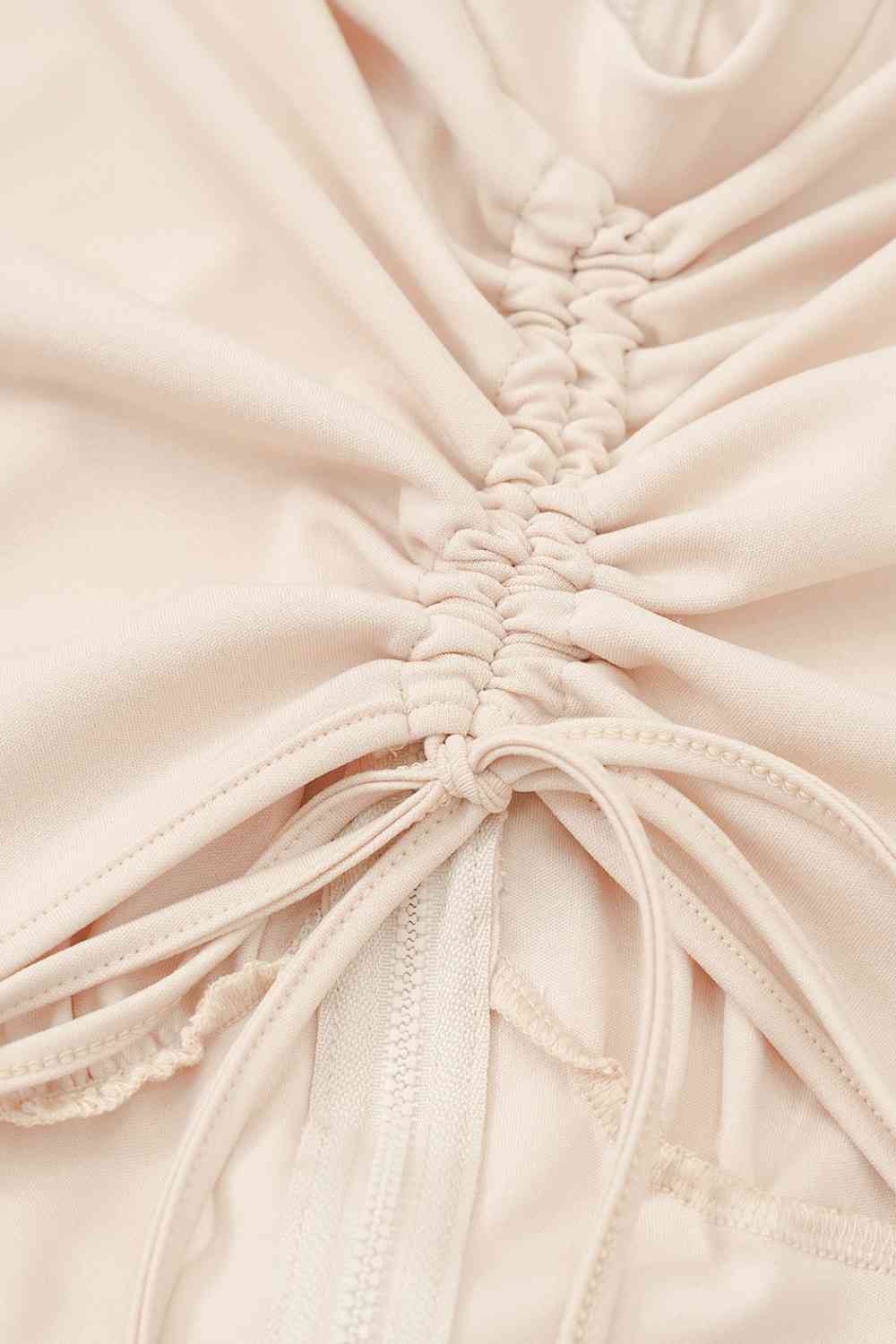 Treasure Zip Up Cutout Drawstring Detail Dress