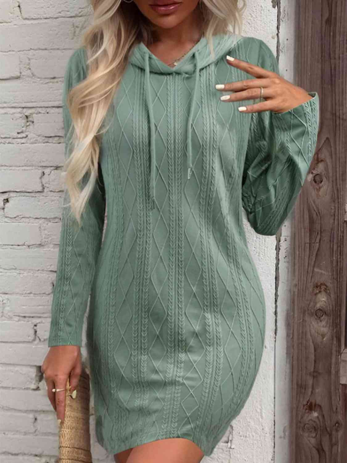 Josie Drawstring Hooded Sweater Dress