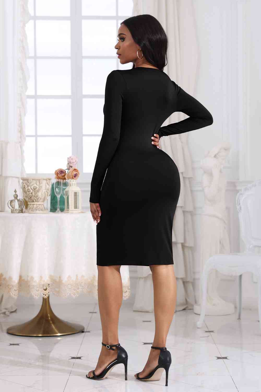 Brielle Cutout Twisted Long Sleeve Dress