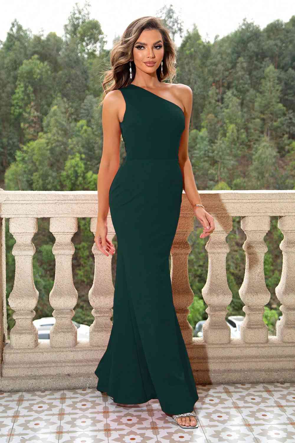 Brynn One-Shoulder Sleeveless Maxi Dress