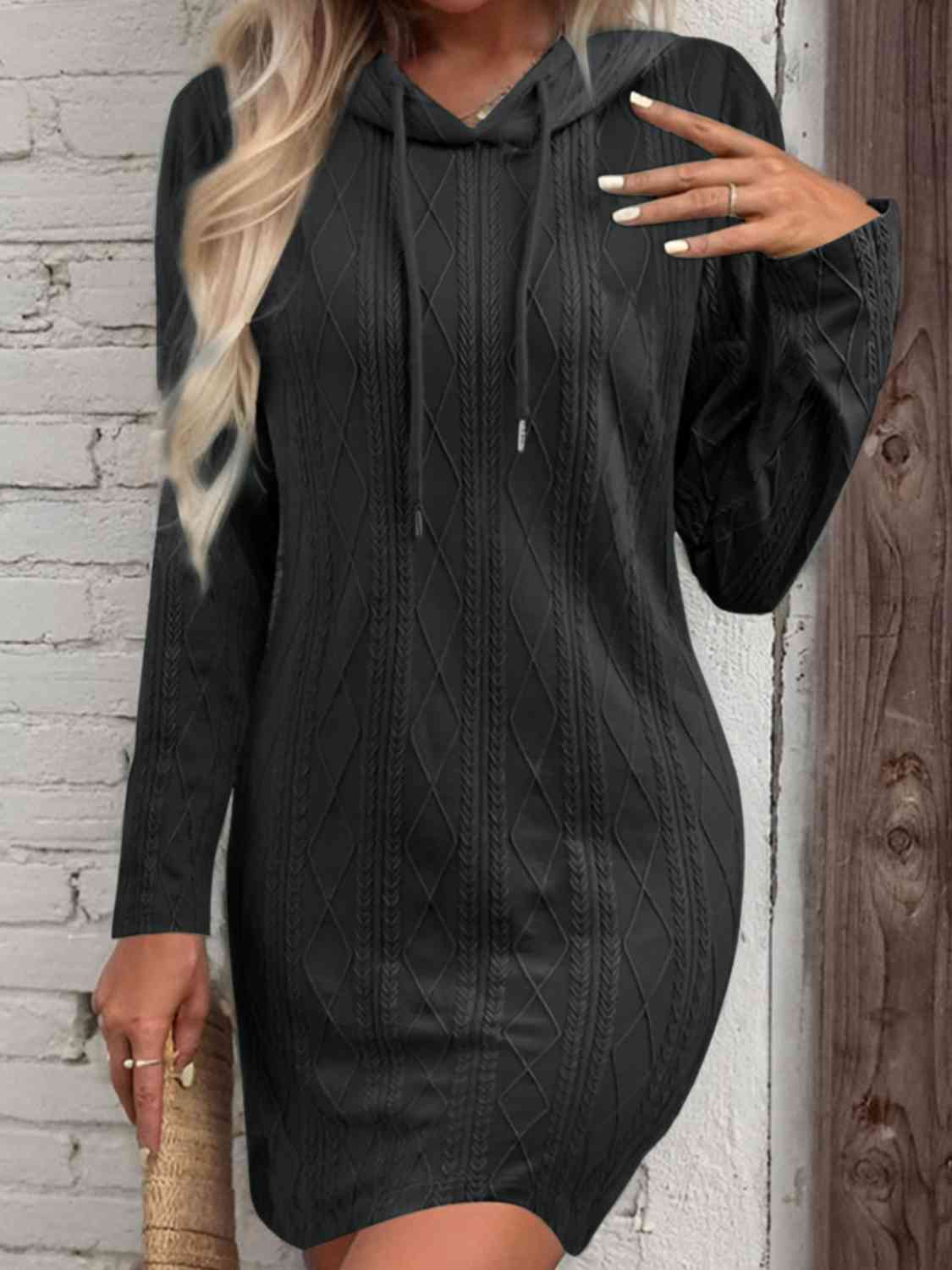 Josie Drawstring Hooded Sweater Dress