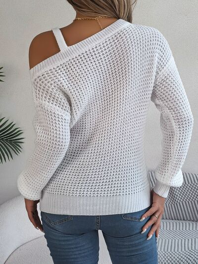 Joi Asymmetrical Neck Long Sleeve Sweater