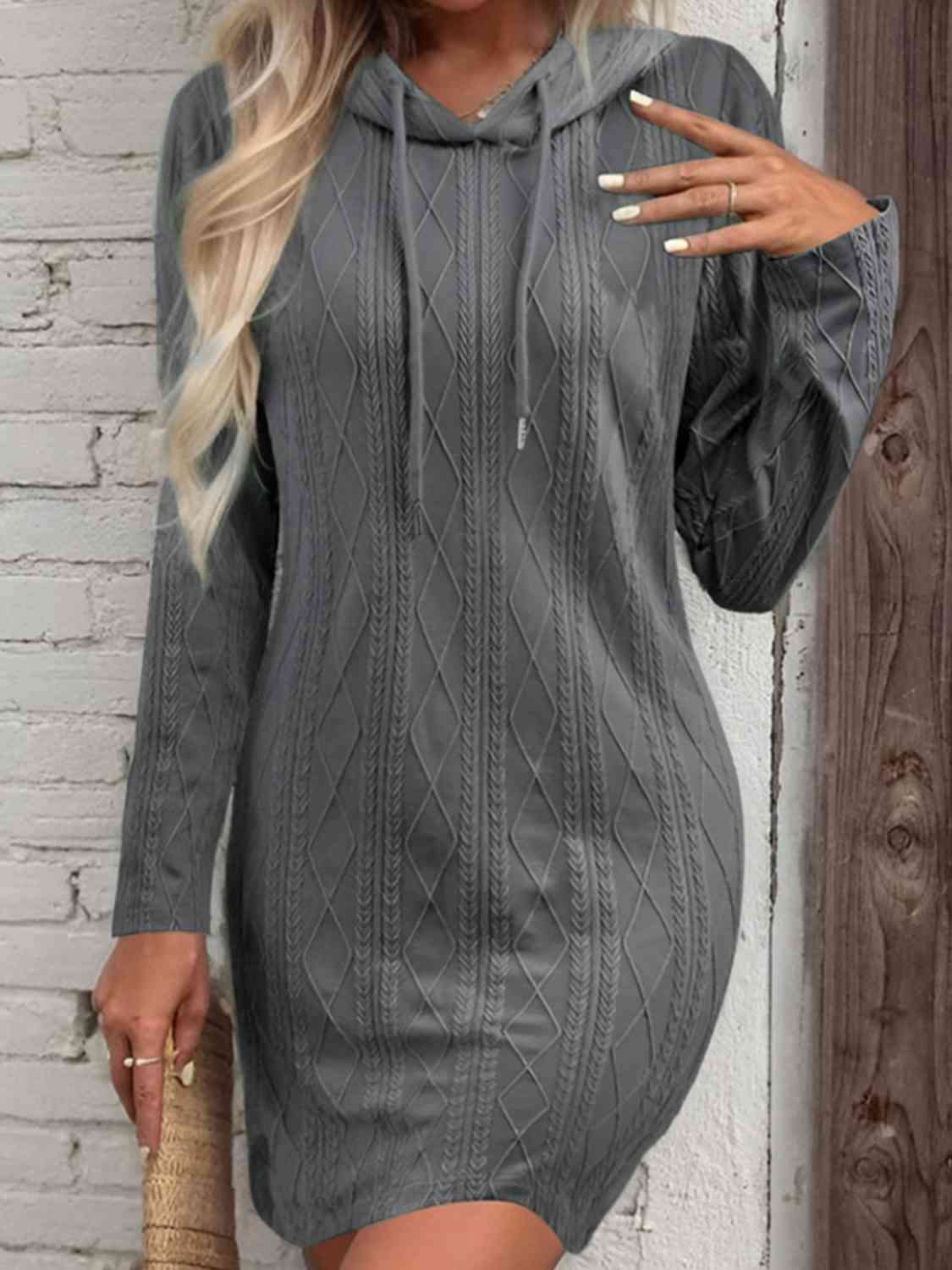 Josie Drawstring Hooded Sweater Dress