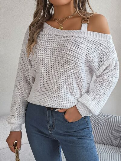 Joi Asymmetrical Neck Long Sleeve Sweater