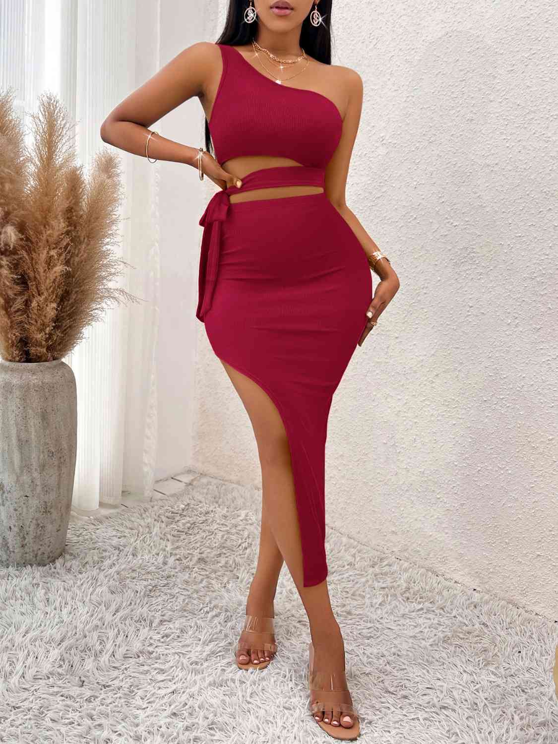 Luz Tie Waist Asymmetrical Midi Dress