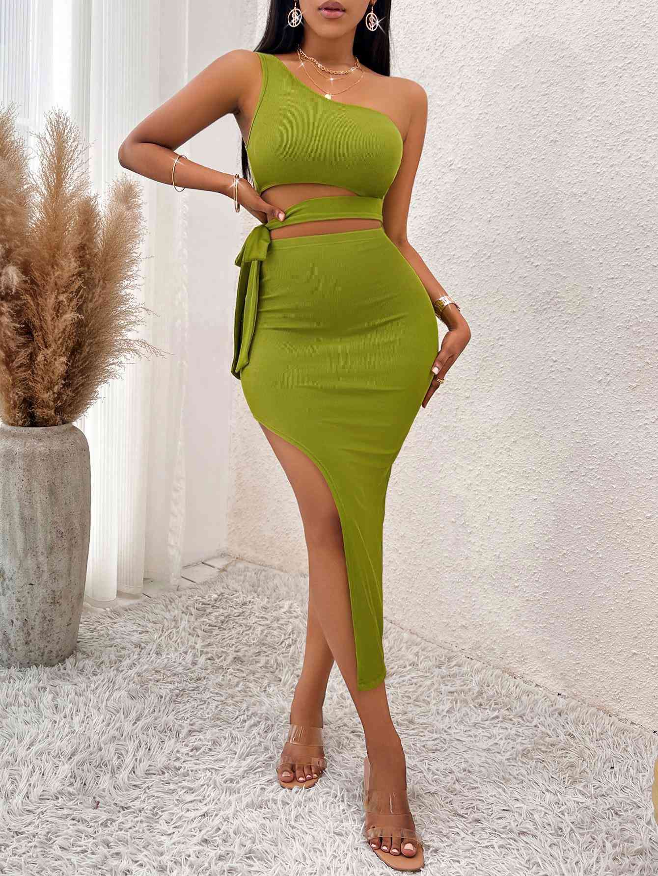 Luz Tie Waist Asymmetrical Midi Dress