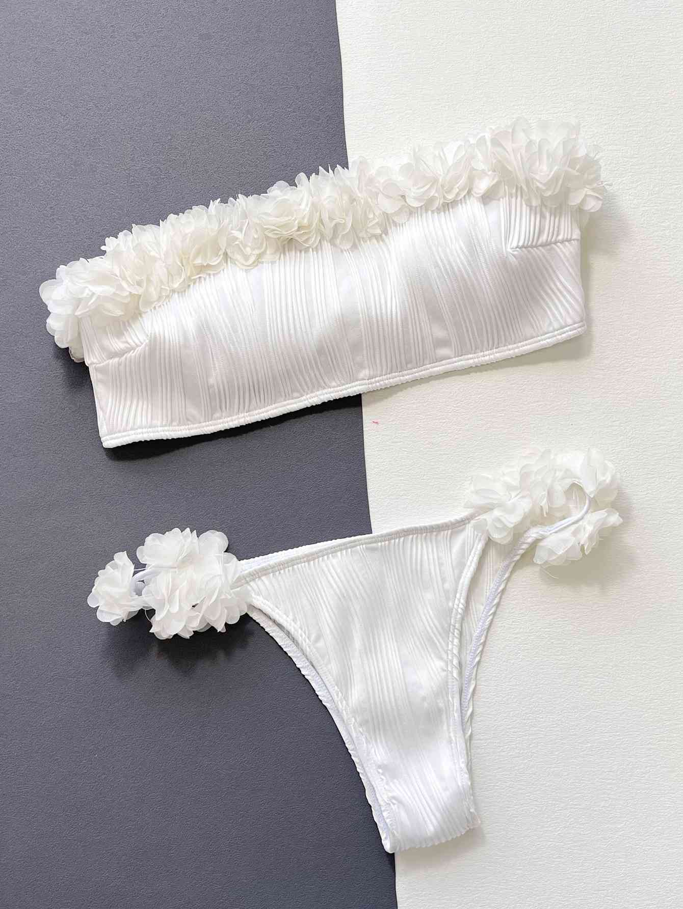 Sunny Isles Applique Tie Back Two-Piece Bikini Set