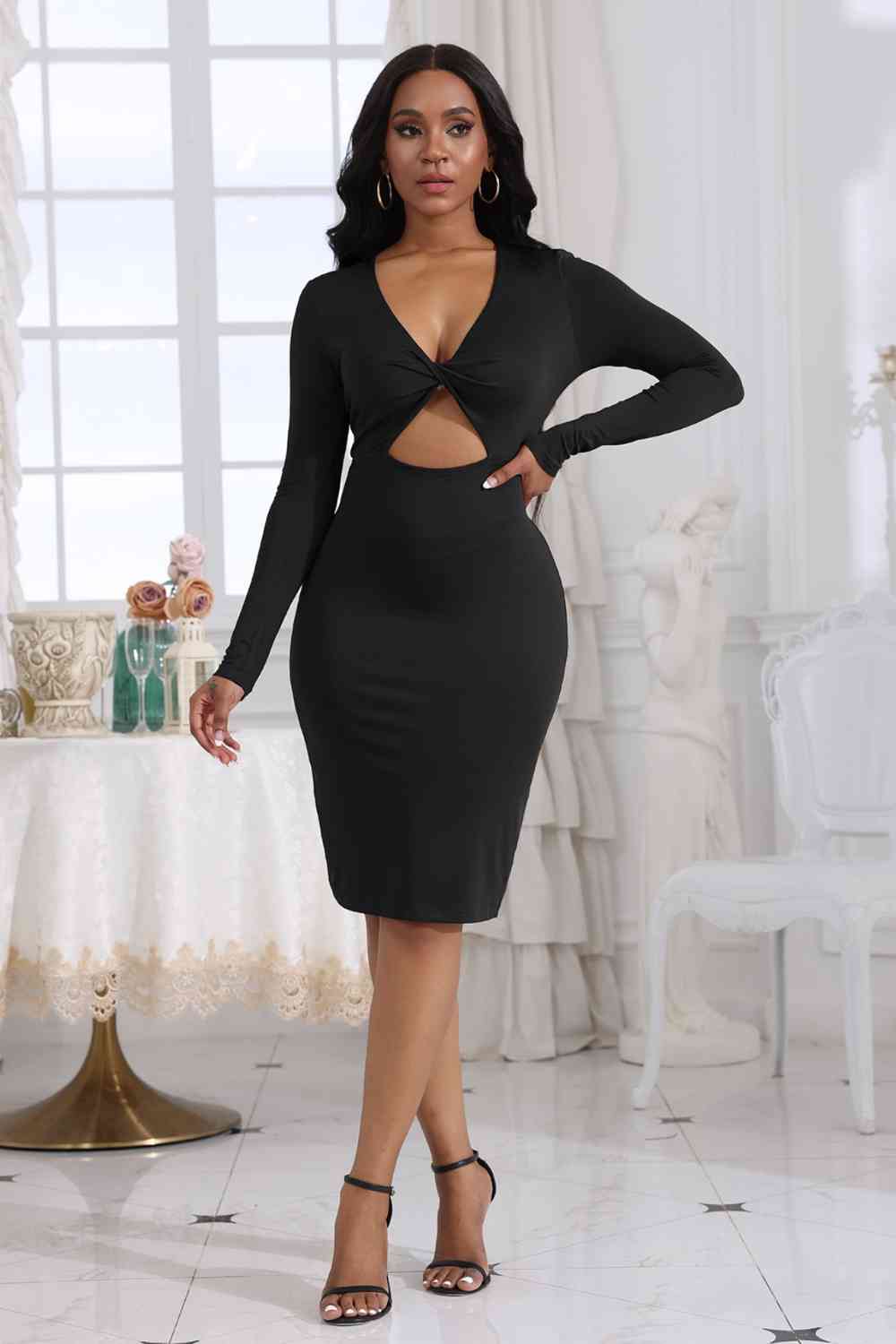 Brielle Cutout Twisted Long Sleeve Dress