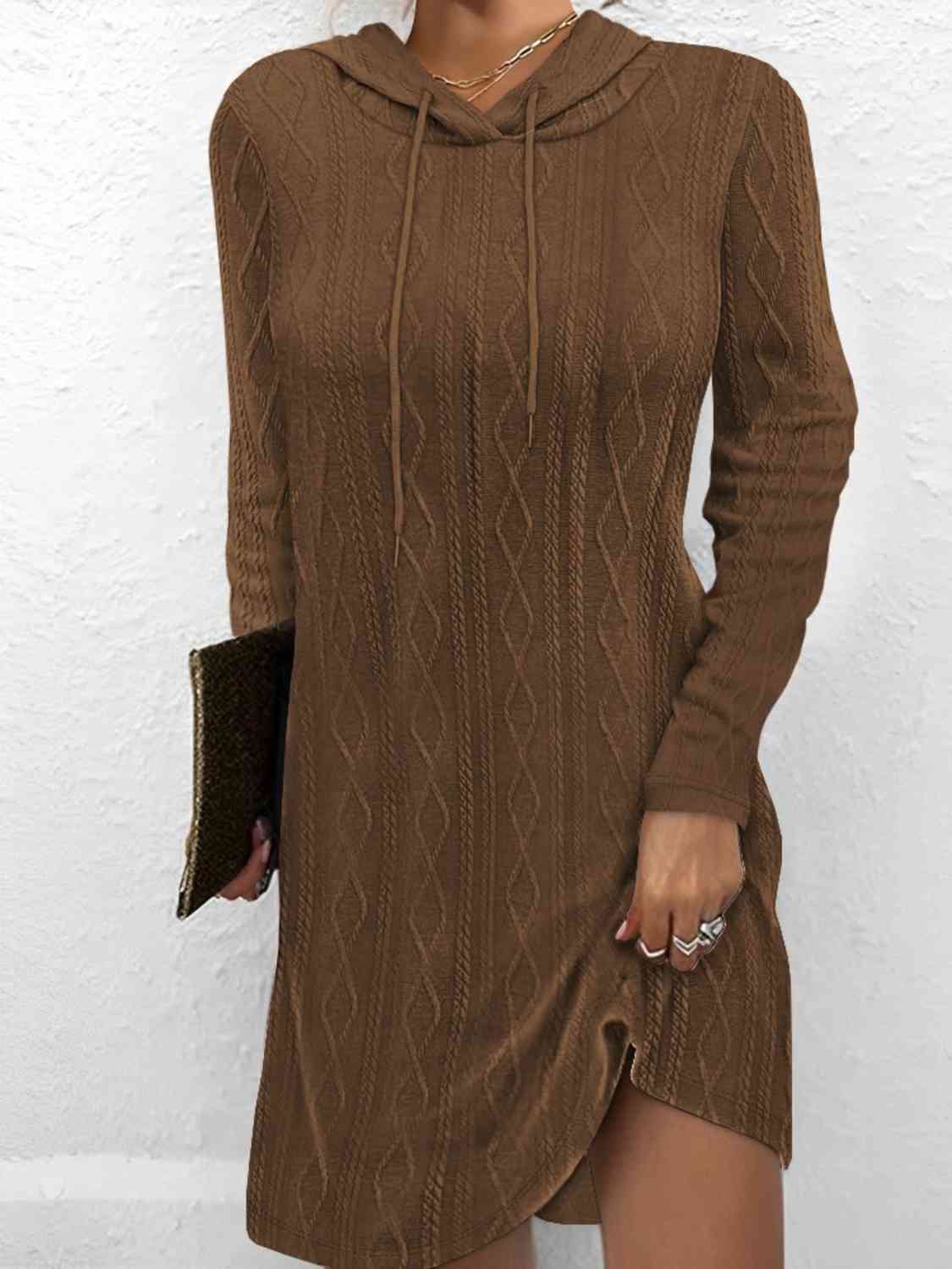 Josie Drawstring Hooded Sweater Dress