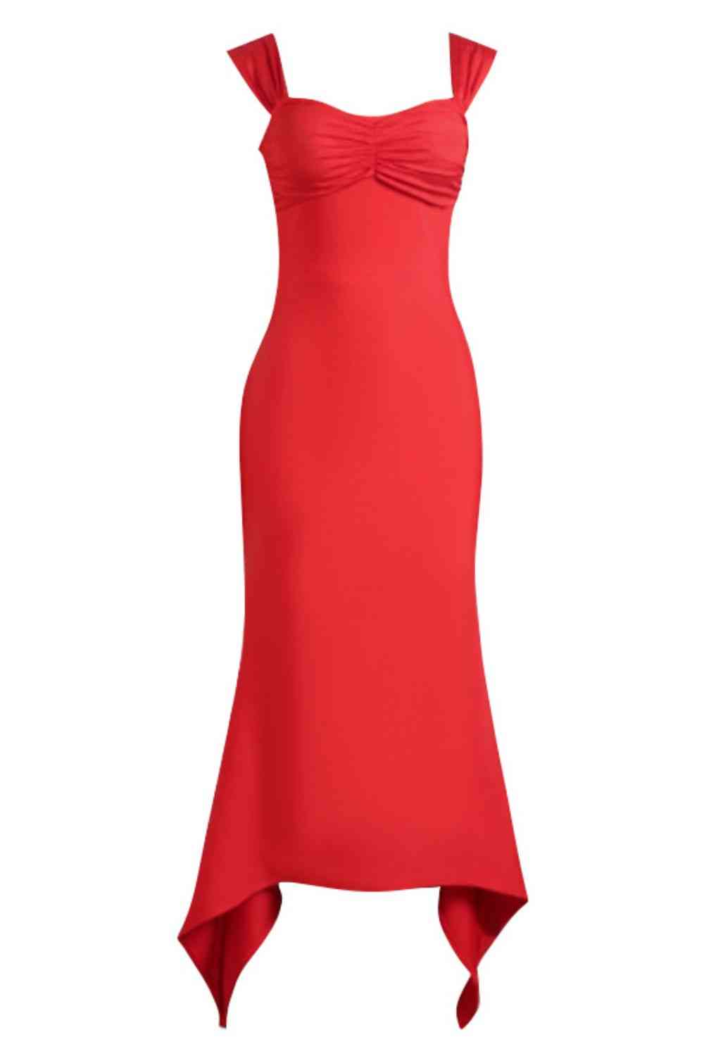 Ivanna Ruched Sweetheart Neck Hem Detail Dress