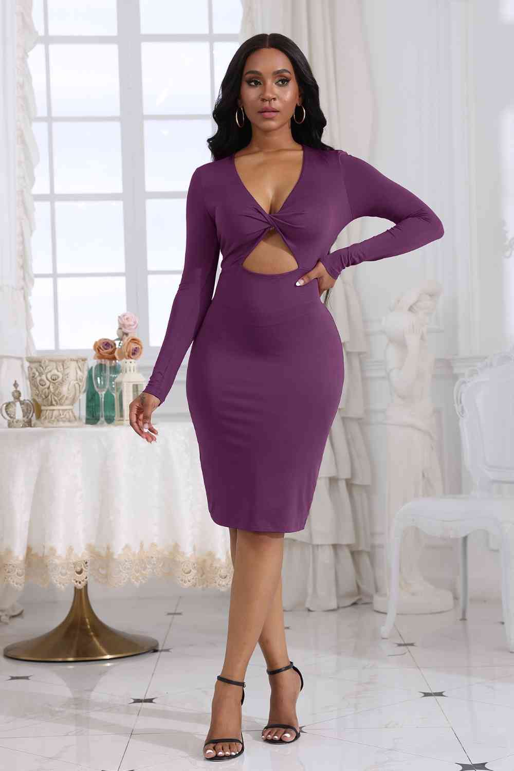 Brielle Cutout Twisted Long Sleeve Dress