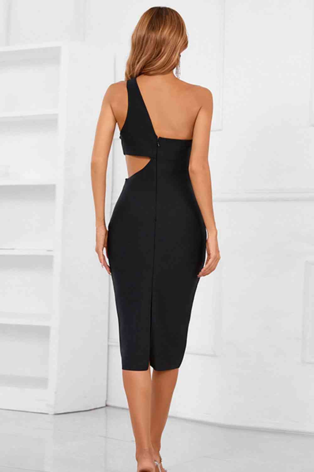 Heidi One-Shoulder Cutout Bandage Dress