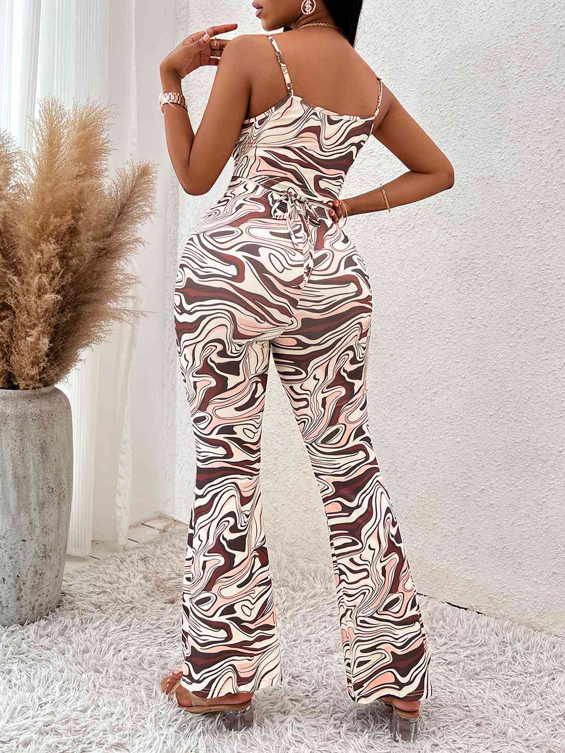 Cassie Printed Sleeveless Wide Leg Jumpsuit