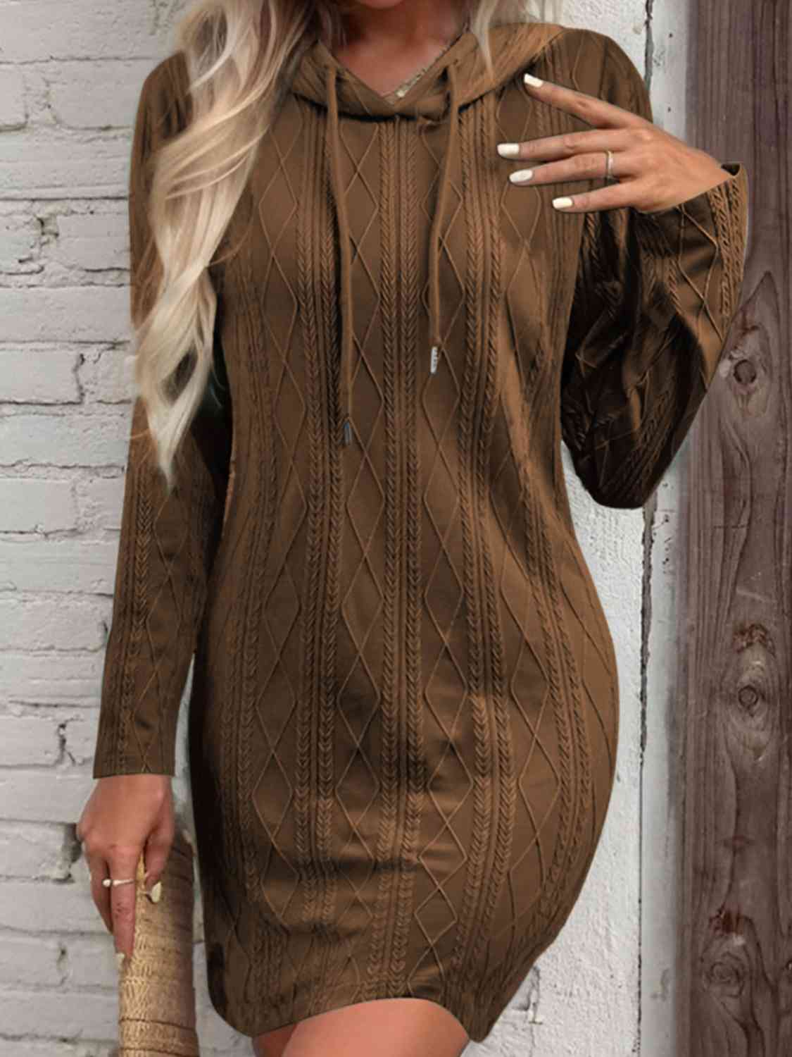 Josie Drawstring Hooded Sweater Dress