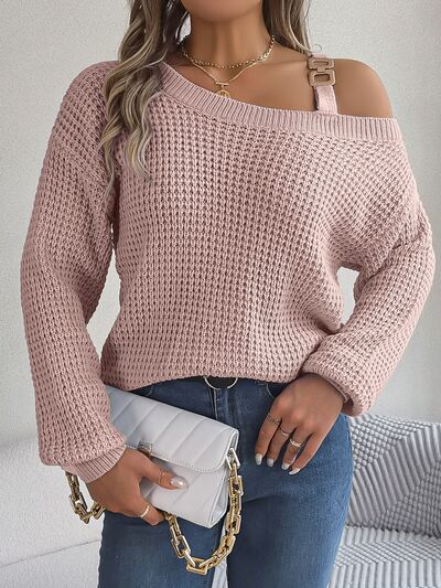 Joi Asymmetrical Neck Long Sleeve Sweater