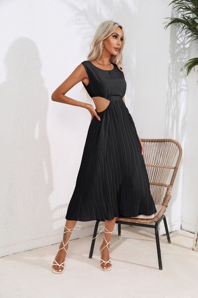 Brooklyn Cutout Ruched Round Neck Tank Dress