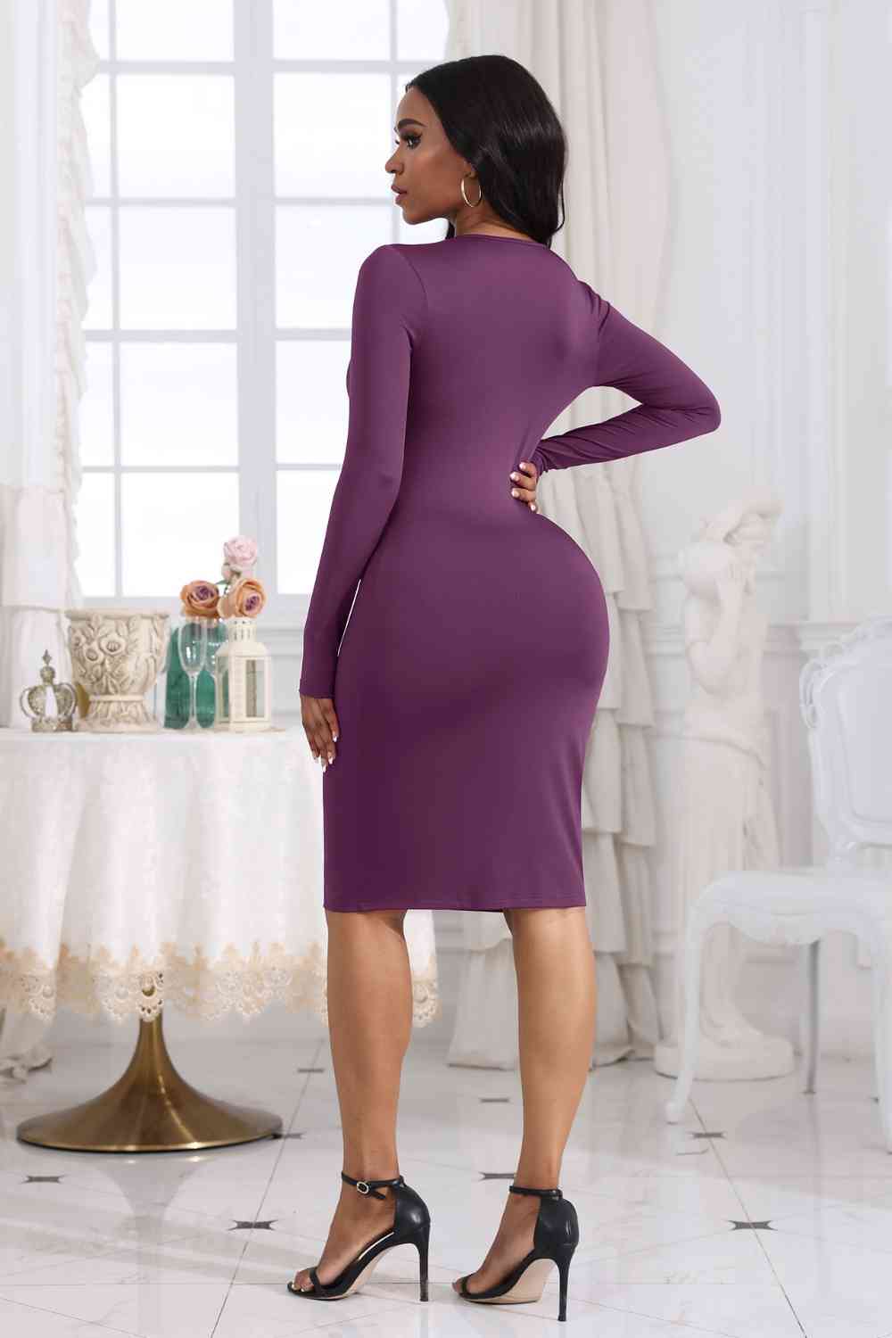 Brielle Cutout Twisted Long Sleeve Dress