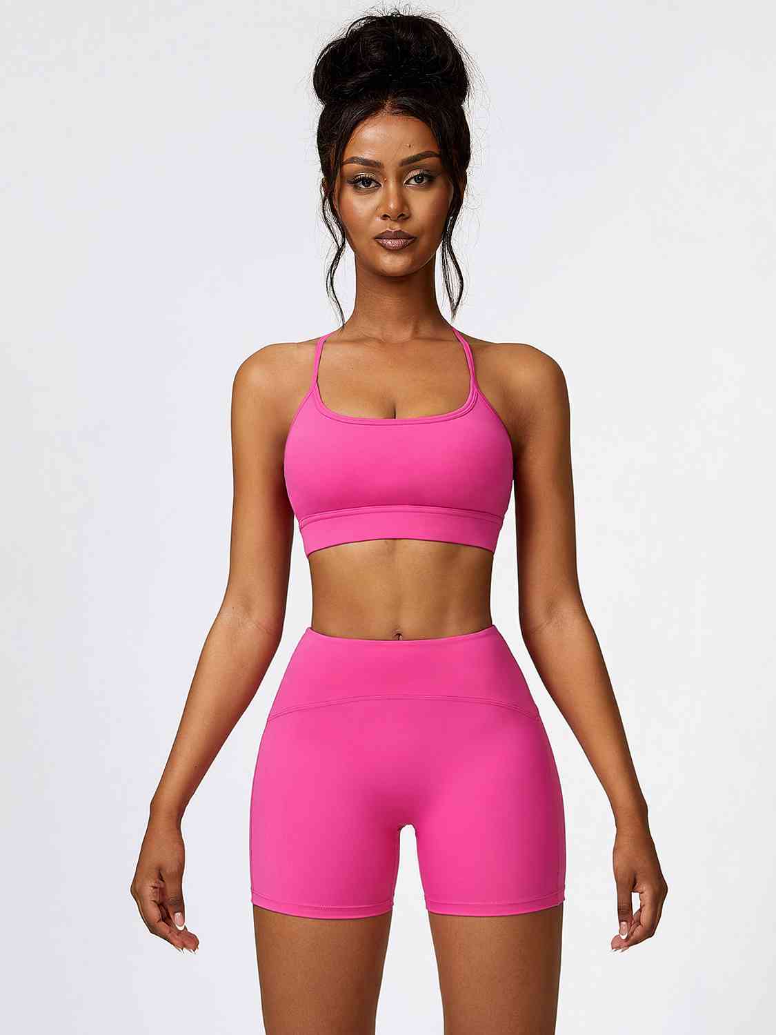 Sport Bra and Wide Waistband Shorts Set