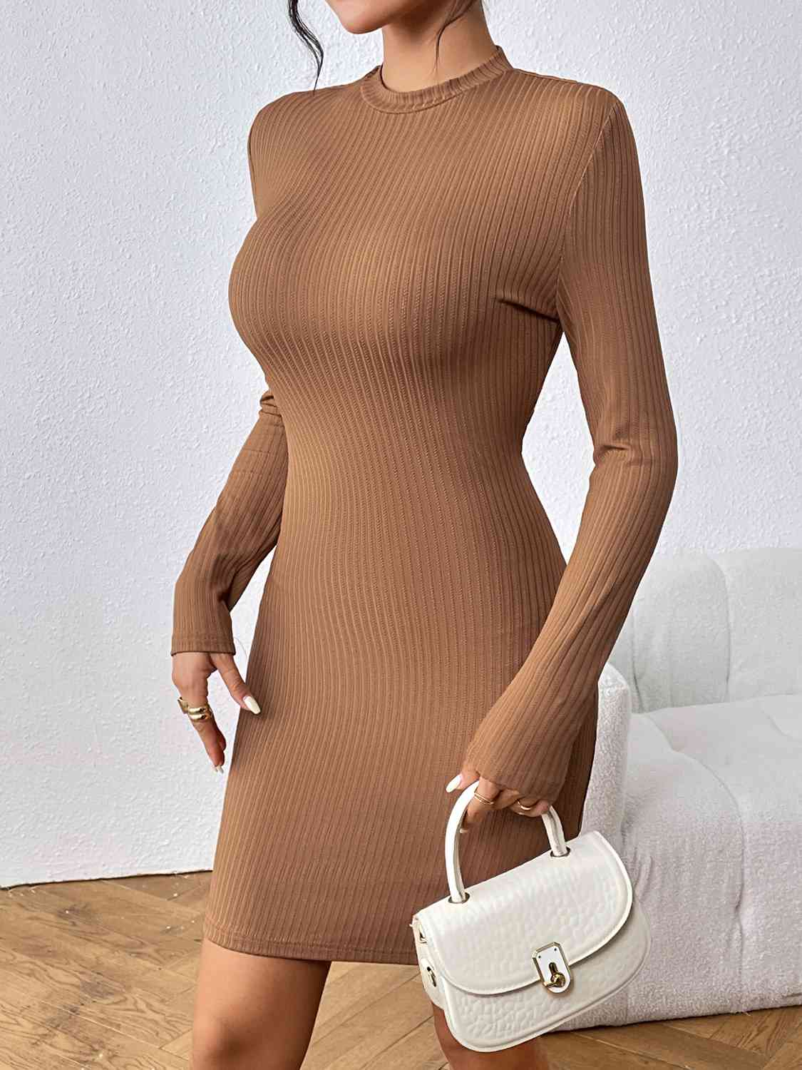 Journey Long Sleeve Ribbed Mini Dress