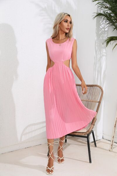 Brooklyn Cutout Ruched Round Neck Tank Dress