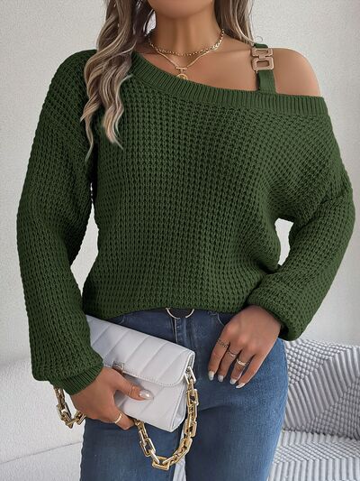 Joi Asymmetrical Neck Long Sleeve Sweater