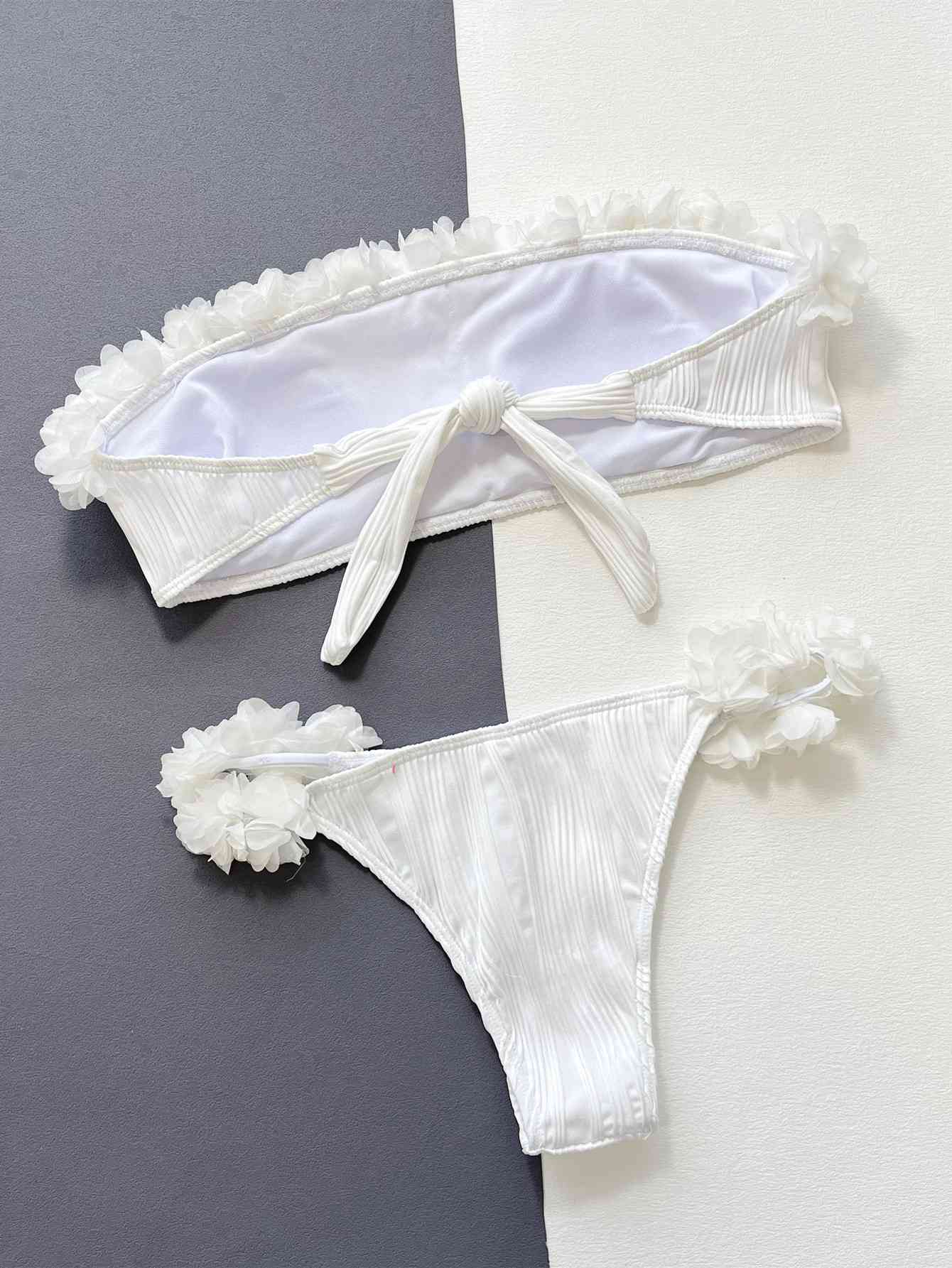 Sunny Isles Applique Tie Back Two-Piece Bikini Set