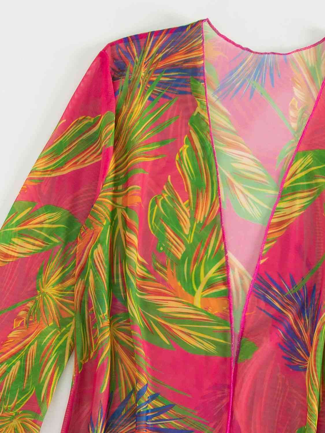 Cabo Botanical Print Tube Top, Swim Bottoms, and Cover Up Set