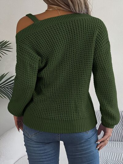 Joi Asymmetrical Neck Long Sleeve Sweater